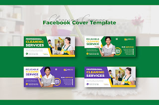 House Cleaning Service Facebook Cover Template Design