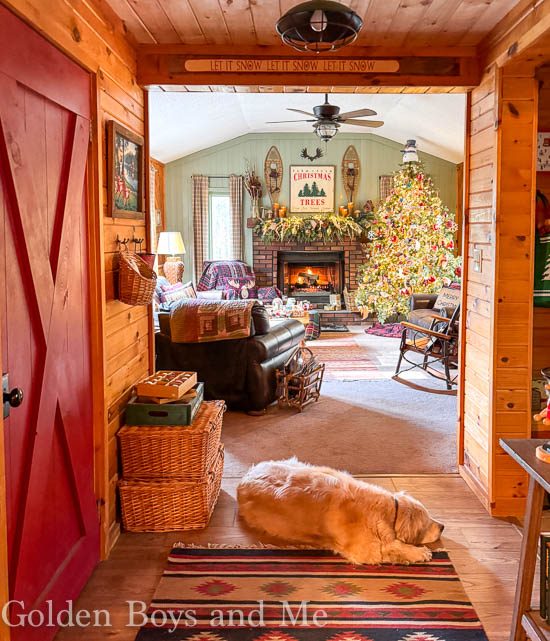 Mountain Cabin with Christmas Decor