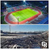 Un misil ruso impactó y destruyó lo que era el Estadio Chernihiv