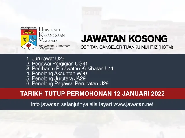 Jawatan Kosong HCTM Januari 2022