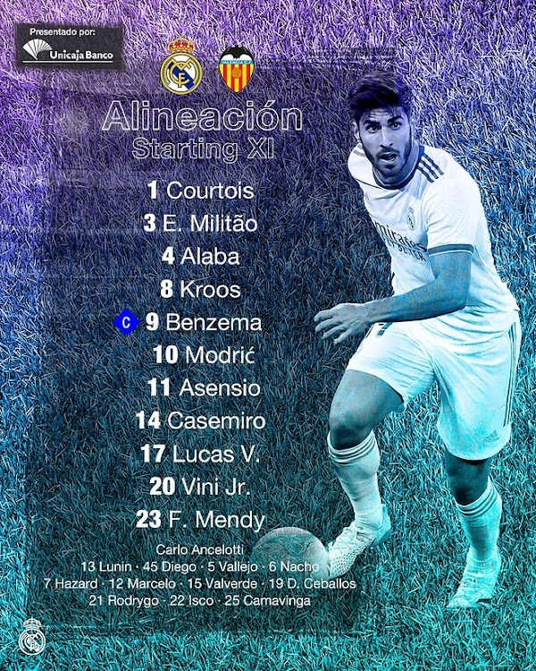 Real Madrid - Valencia, alineaciones oficiales