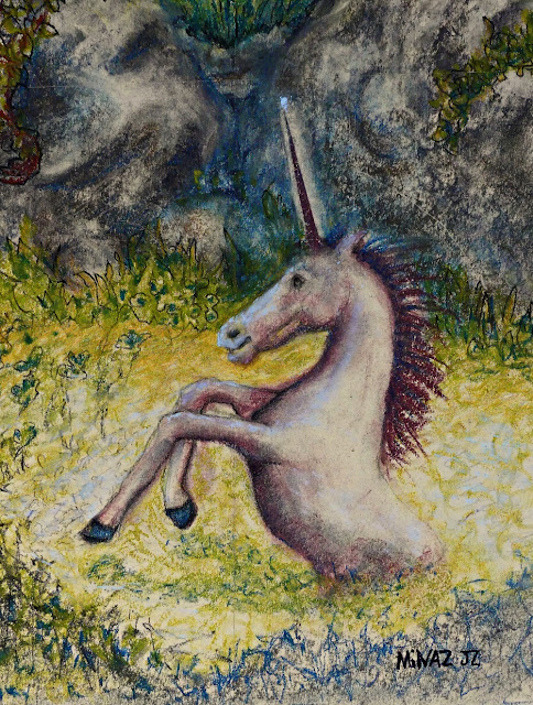 close-up: There is a Unicorn in my Rock Garden by Minaz Jantz