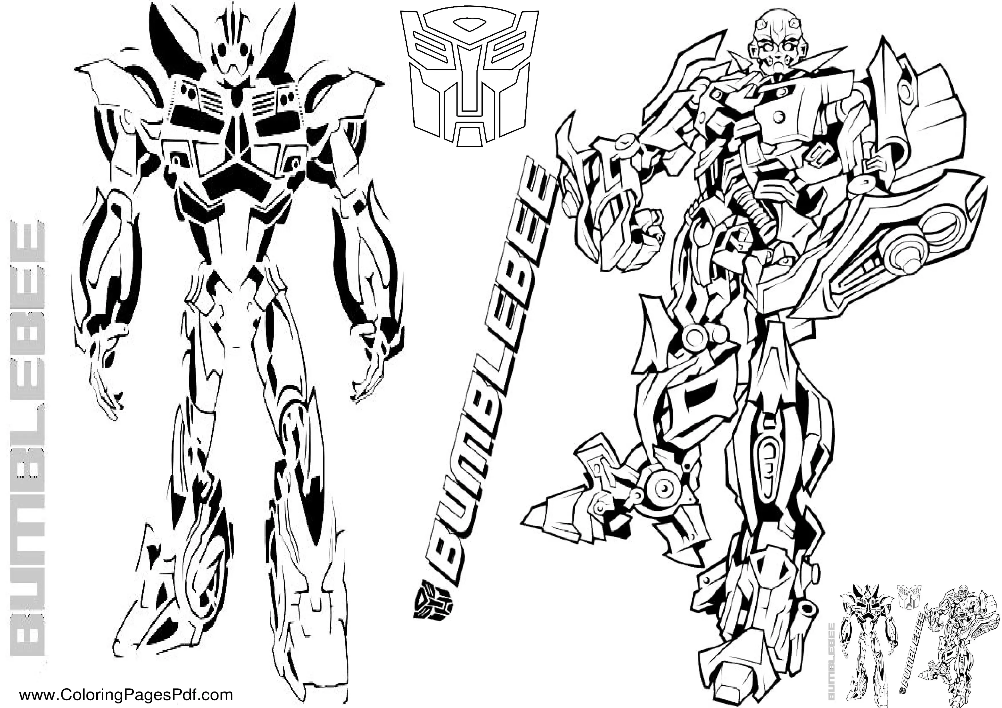 Transformers coloring pages bumblebee