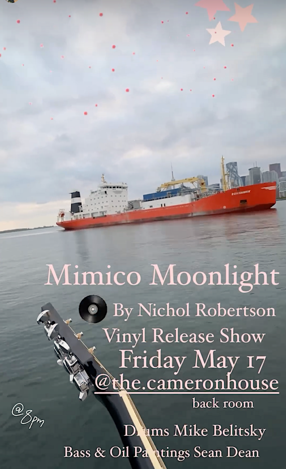 Nichol Robertson launches Mimico Moonlight @ The Cameron, Friday