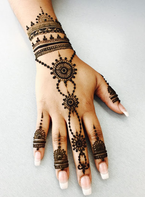 Elegant Traditional Mehndi Designs for Front & Back hand