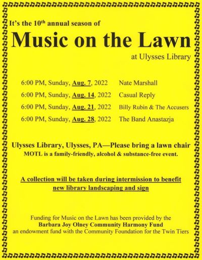 8-14 Music on the Lawn, Ulysses Library