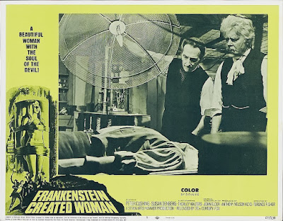 Frankenstein Created Woman, US Lobby Card, Peter Cushing, Thorley Walters