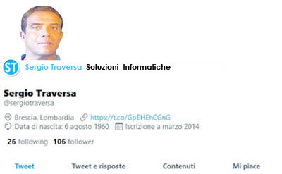 Seguimi su Twitter - Sergio Traversa Soluzioni Informatiche