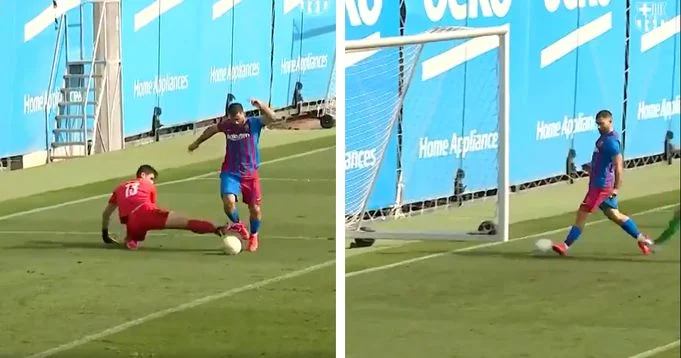 Barcelona release video of Aguero's first goal in Cornella friendly