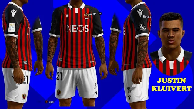 Justin Kluivert Face + Tattoo For PES 2013