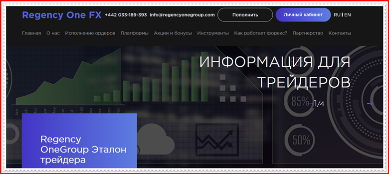 Мошеннический проект regencyonegroup.com – Отзывы, развод, обман. Компания Regency One FX мошенники