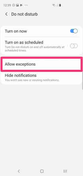كيفية تعيين الاستثناءات في وضع "عدم الإزعاج" على نظام Android