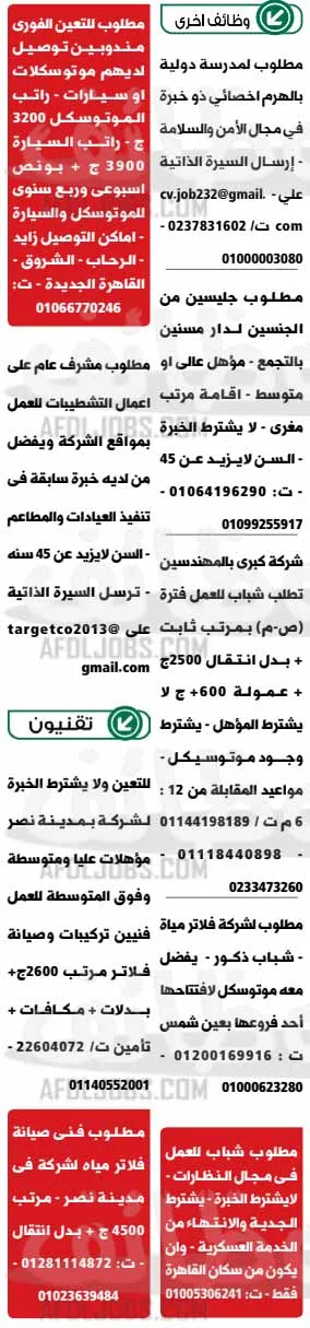 إليك... وظائف الوسيط القاهرة والجيزة الجمعة 11-2-2022 لمختلف المؤهلات والتخصصات