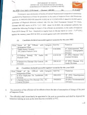 Transfer / Posting  / Promotion of IP cadre  in Chennai City  Region - Order dtd 18.10.2023 