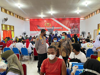 Vaksinasi Serentak Indonesia di Gowa Capai Target, Kapolres: Terima Kasih Kepada Masyarakat Atas Antusiasnya