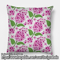 Lilacs Flowers Pattern Pillow