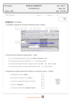 فرض مراقبة 2 اعلامية سنة 8 الثلاثي االثاني مع الاصلاح pdf  , devoir de controle 2 informatique 8ème année  avec correction pdf trimestre 2