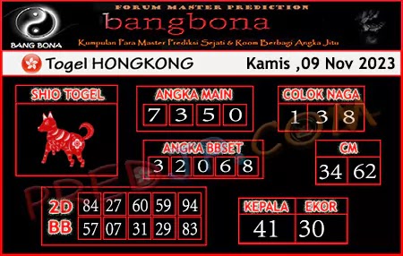 Prediksi HK Bang Bona Kamis 09 November 2023