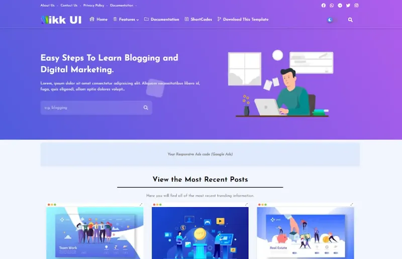 Blogger Template Nikk UI