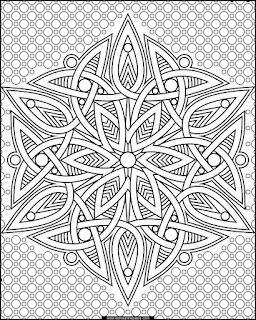 Snowflake coloring page- knotwork, available in jpg or transparent png format