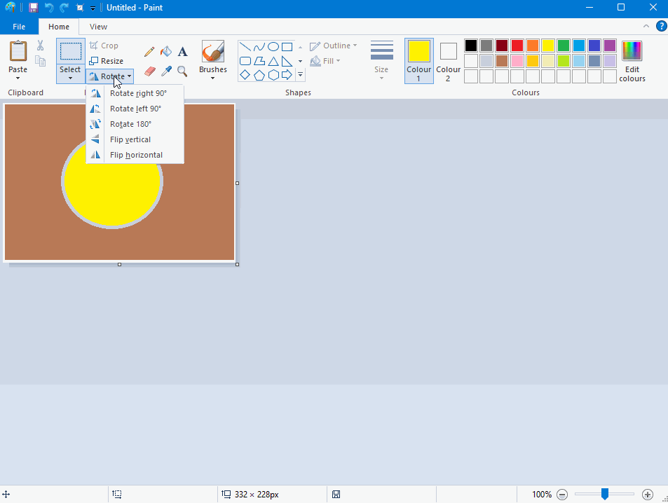 Rotate/Flip Image Image in MS-Paint