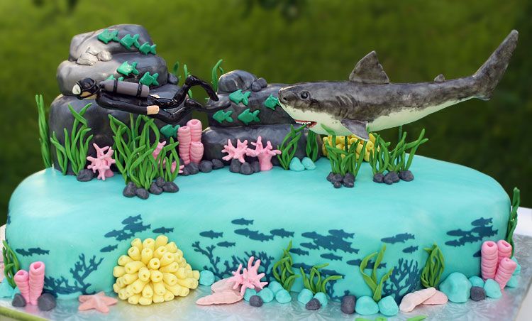 shark birthday cakes