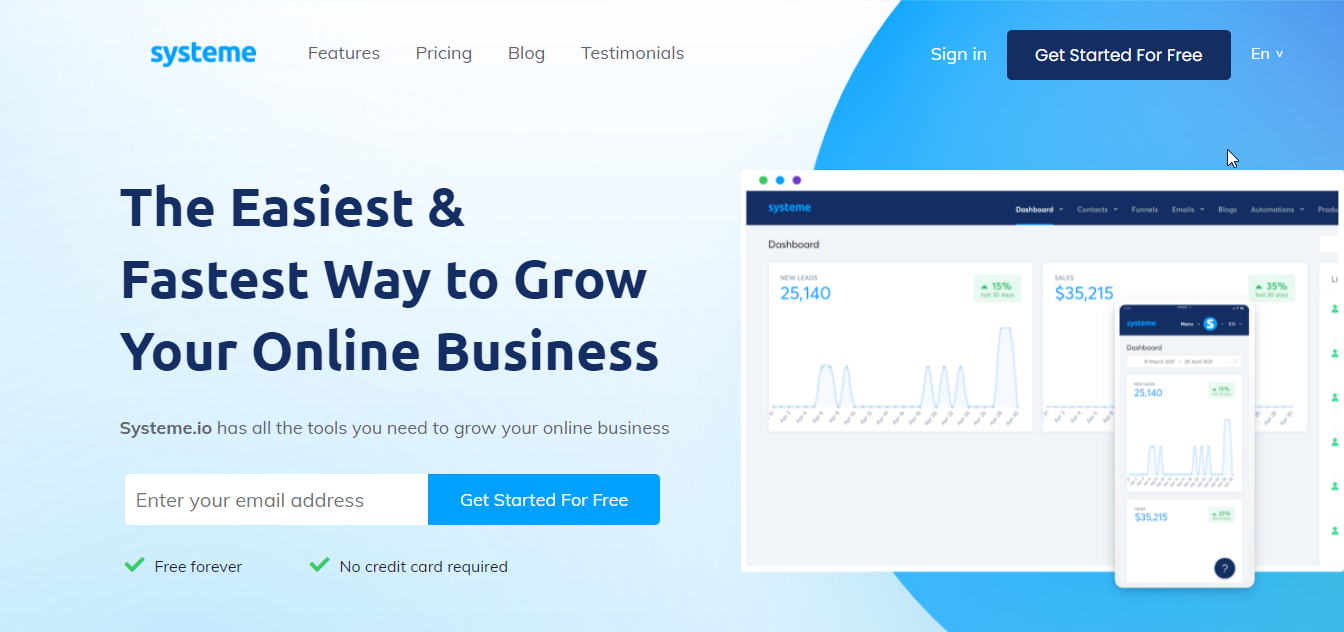 Systeme.io website