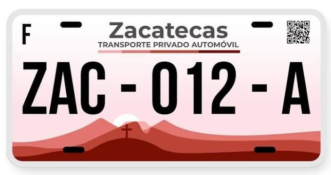 Se filtra imagen de las nuevas placas de Zacatecas