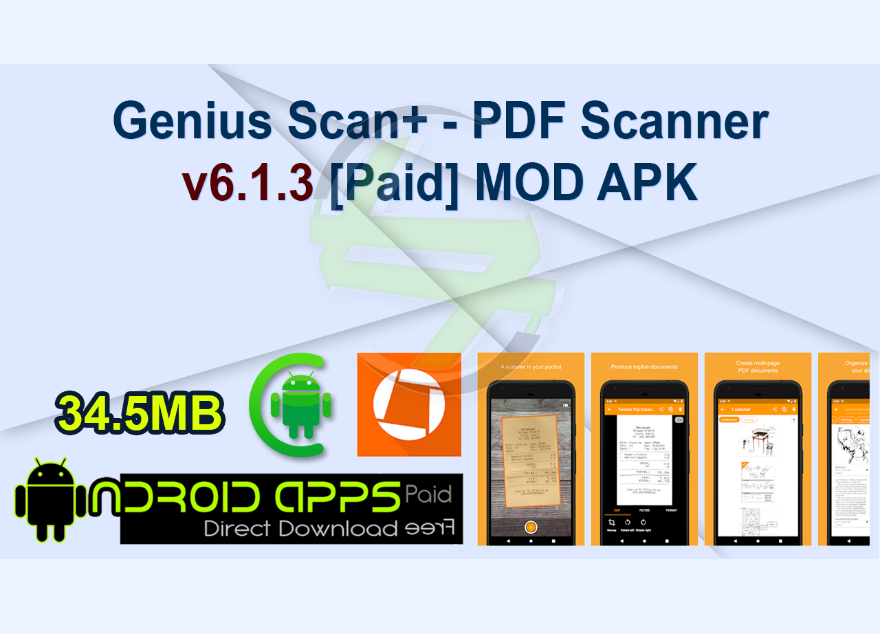 Genius Scan+ – PDF Scanner v6.1.3 [Paid] MOD APK