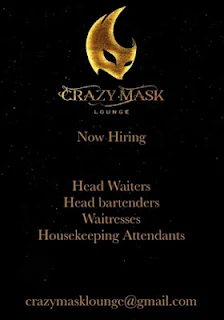 Waiters/Waitresses, Bartender and Housekeeping Attendants in Dubai | For Crazy Mask Lounge | Apply Now