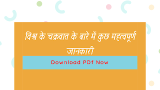 विश्व के चक्रवात के बारे में कुछ महत्वपूर्ण जानकारी