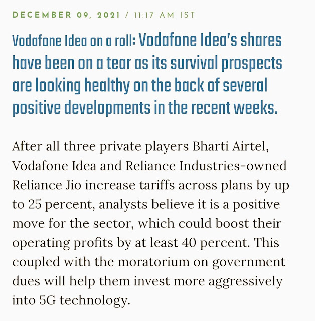 Vodafone Idea on A Roll - Rupeedesk Reports