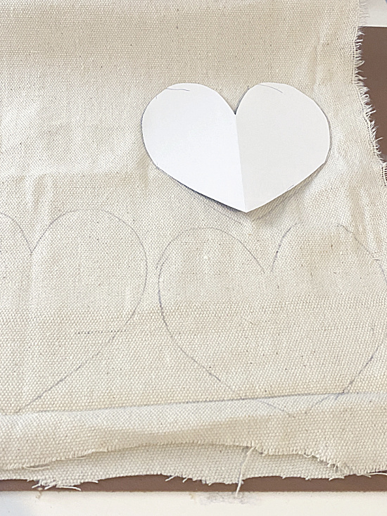drop cloth with heart template