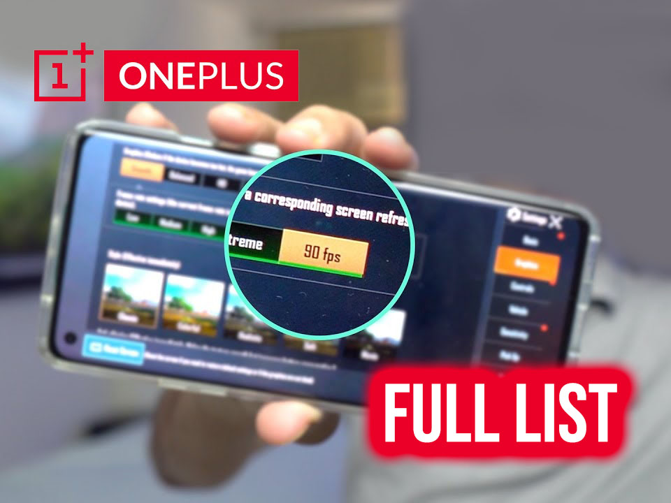 OnePlus 90FPS supported device list for BGMI and PUBG Mobile