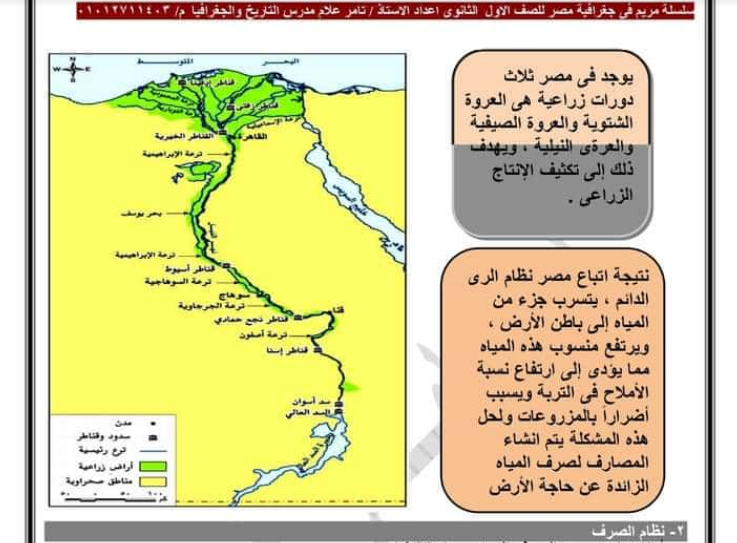 ملخص الجغرافيا للصف الاول الثانوى الفصل الدراسى الاول