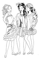 Barbie and friends coloring page