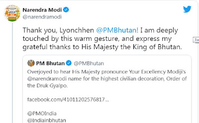 PM Modi Honoured with Bhutan’s Highest Civilian Award