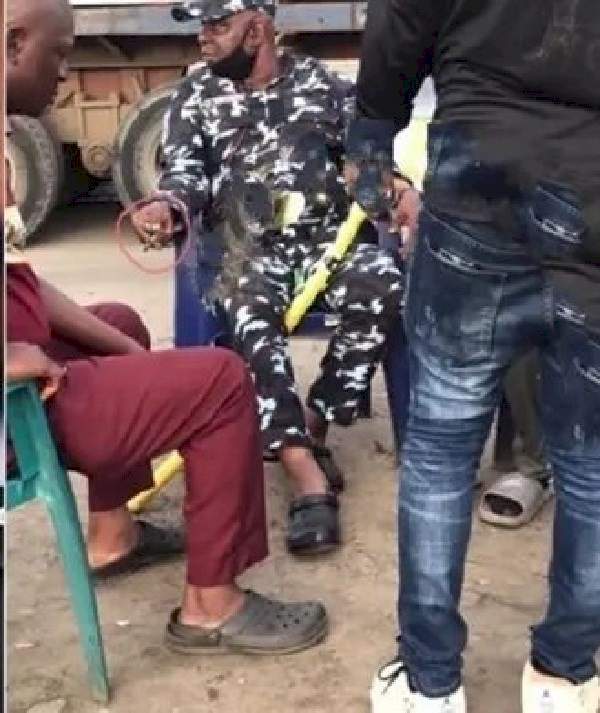 Lagos State Police Command Arrest Officer Caught On Camera Smoking Weed