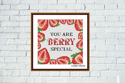 You are berry special romantic Valentines cross stitch pattern