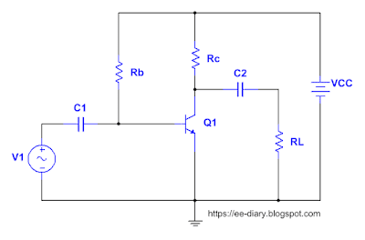 Base Biased BJT Amplifier Circuit Diagram