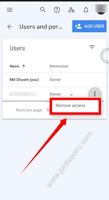 Google search console user remove