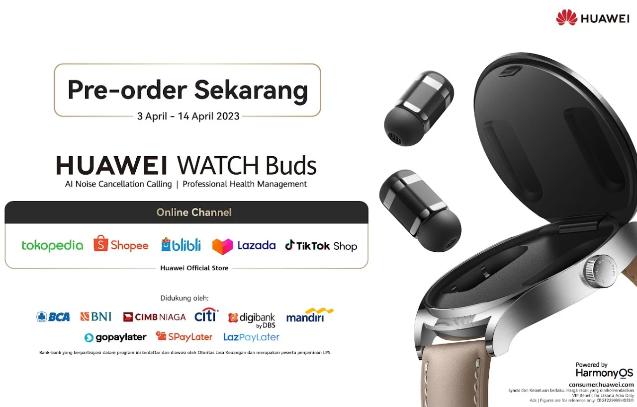 Huawei Watch Buds TWS dalam Smartwatch Resmi Diluncurkan di Indonesia, Ini Harganya