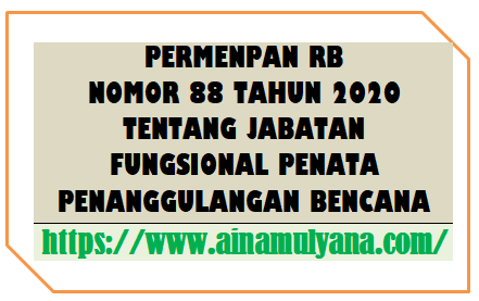 Permenpan RB Nomor 88 Tahun 2020 Tentang Jabatan Fungsional Penata Penanggulangan Bencana