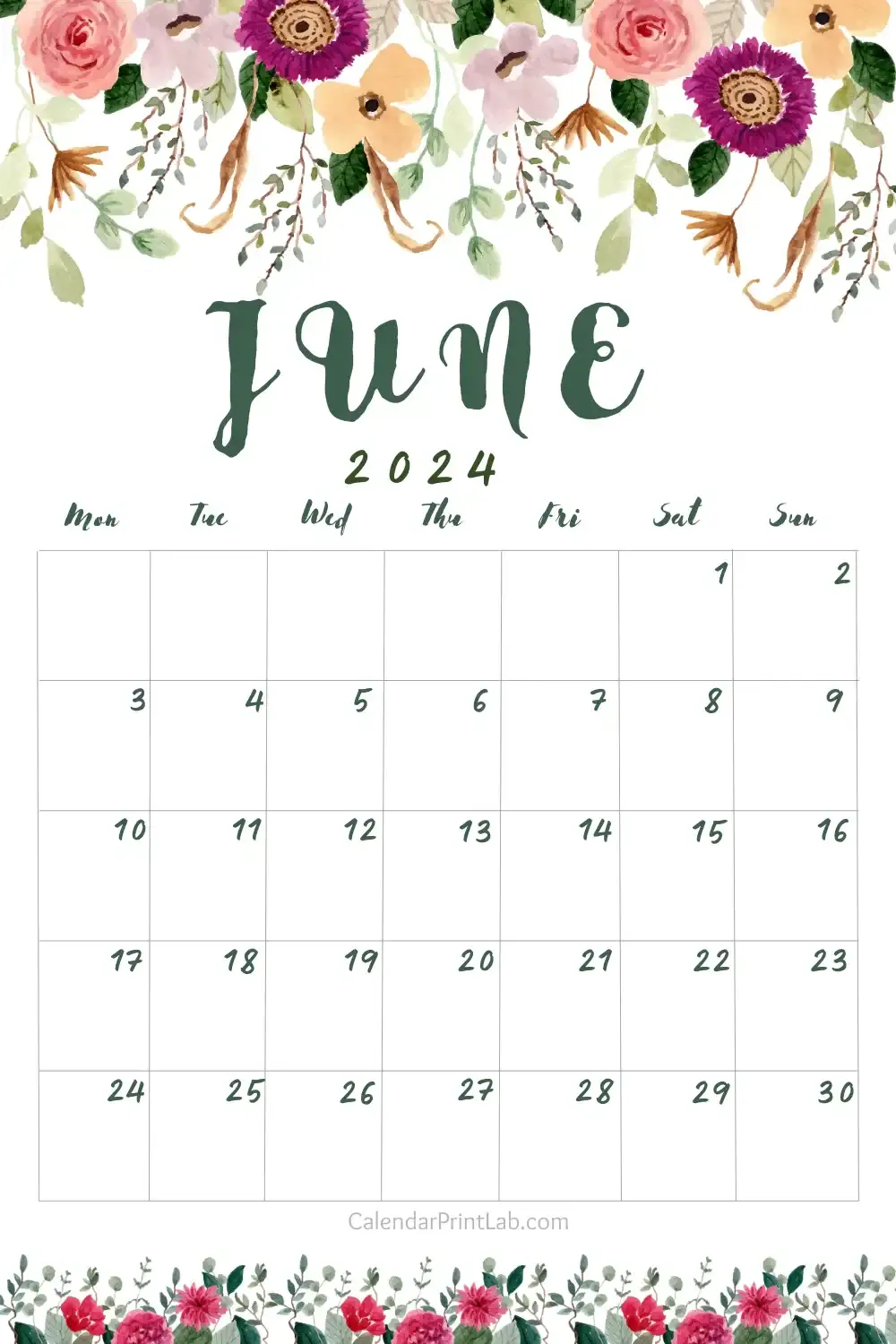Download June 2024 Floral Calendar