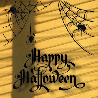 Happy Halloween spiders greeting card