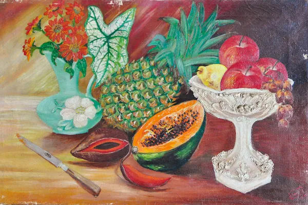 Bodegon de frutas, 1947, pintura de Soucy de Pellerano