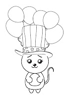 Mouse with Uncle Sam hat coloring page