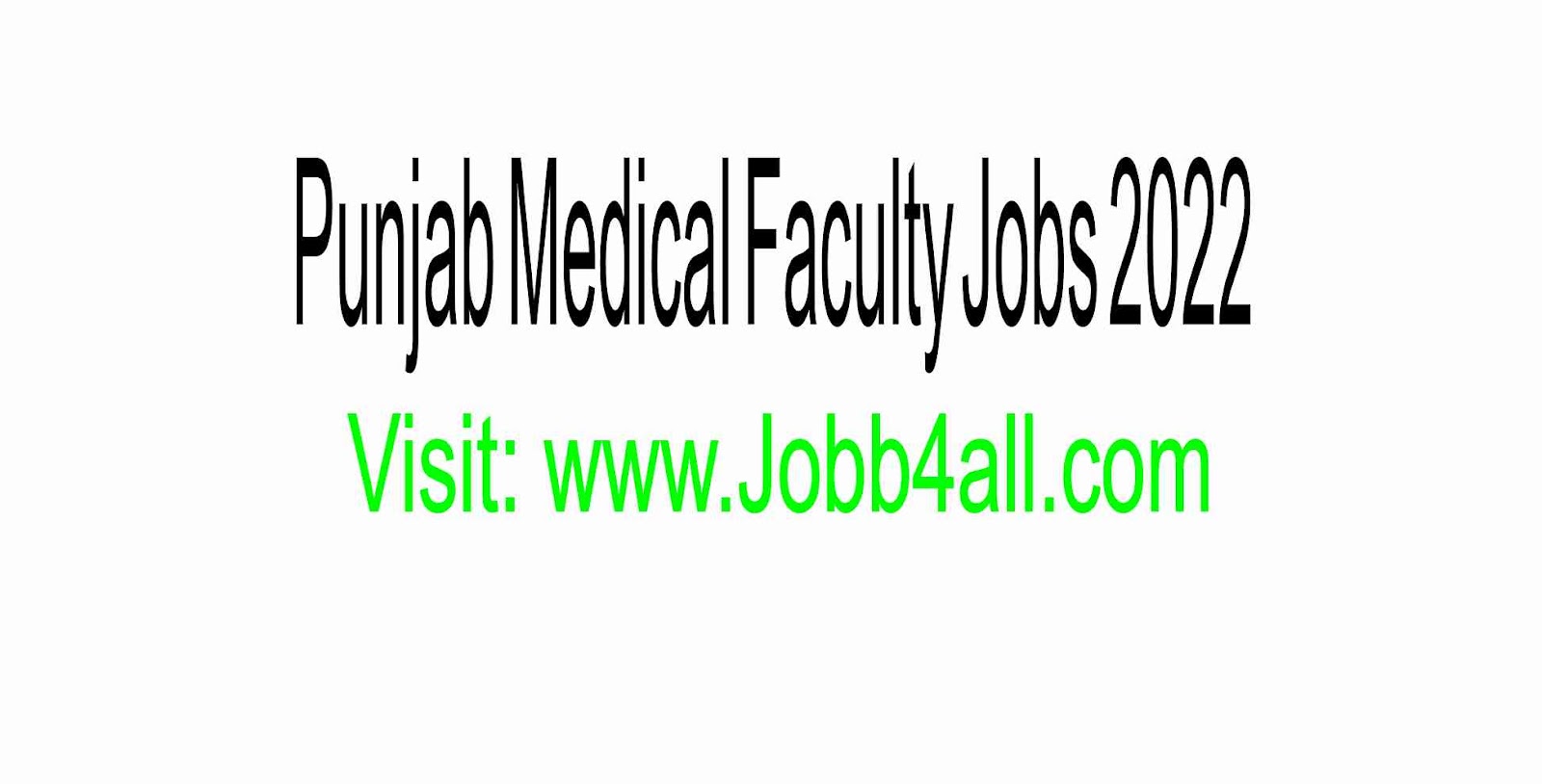 Punjab Medical Faculty Jobs in Pakistan