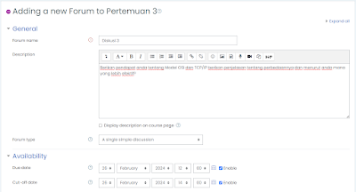 Isian Nama, Deskripsi dan Pengaturan Waktu