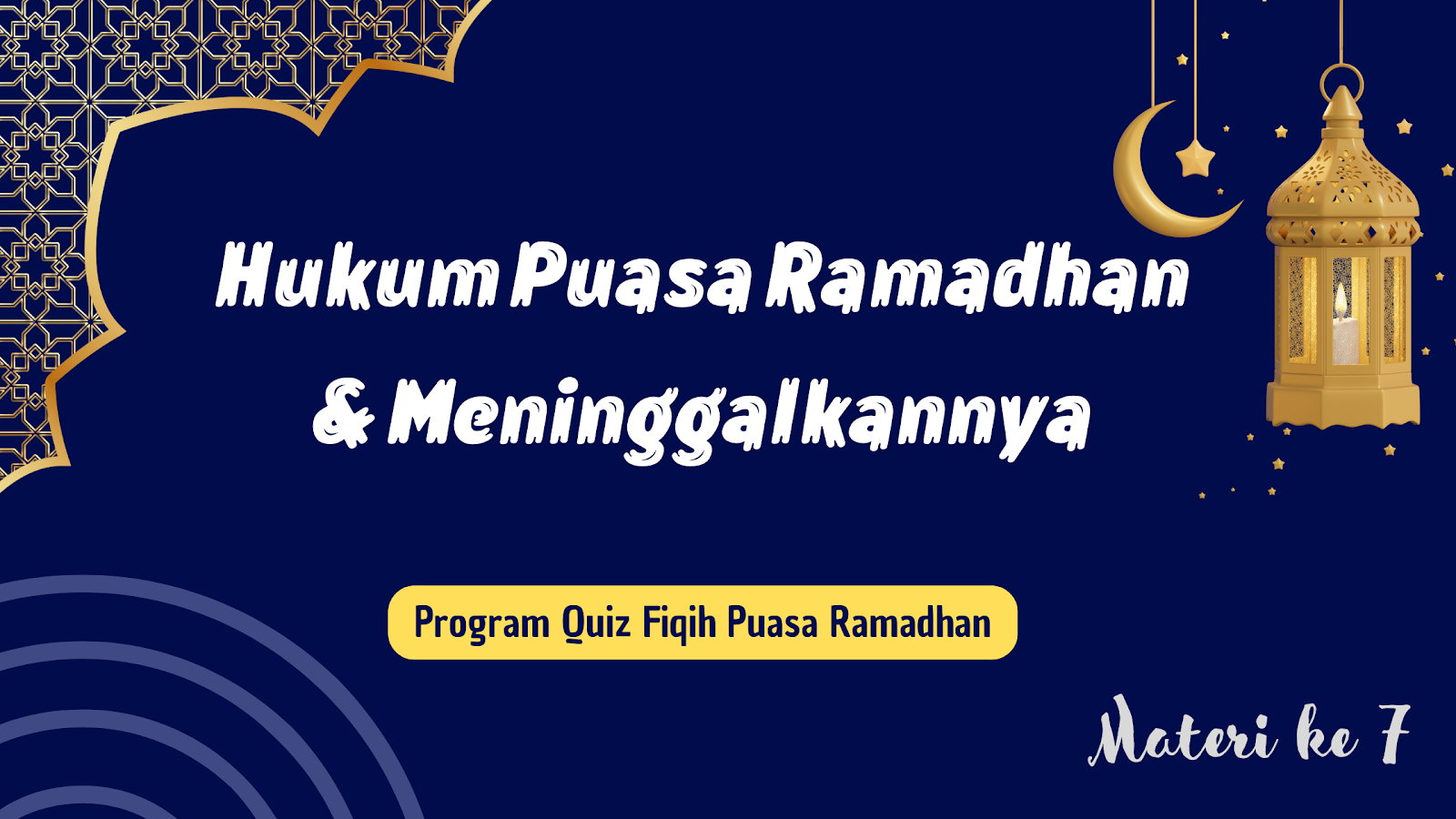 Hukum Puasa Ramadhan Dan Meninggalkannya